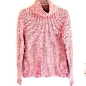 J. Crew Point Sur rose ribbed bulky turtleneck sweater